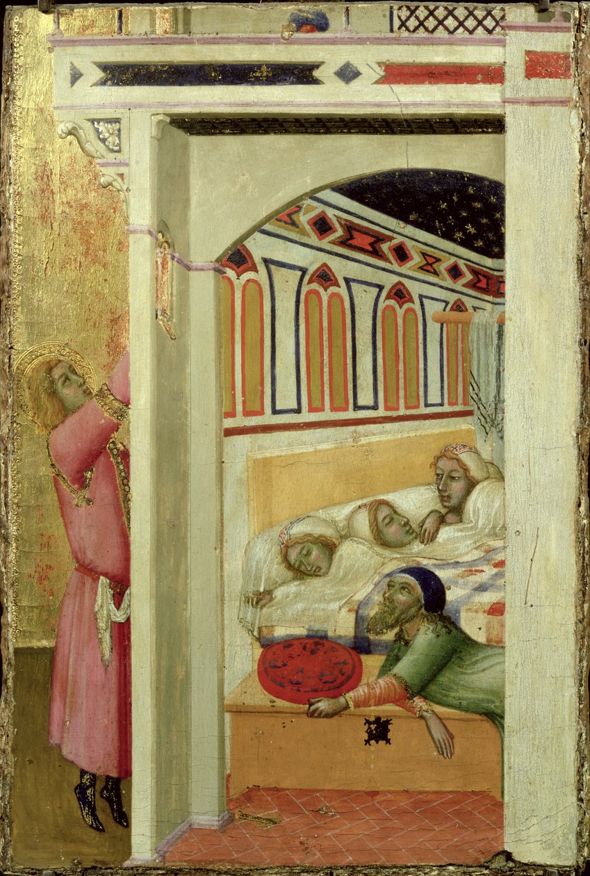 De Liefdadigheid van St. Nicolaas van Bari door Ambrogio Lorenzetti