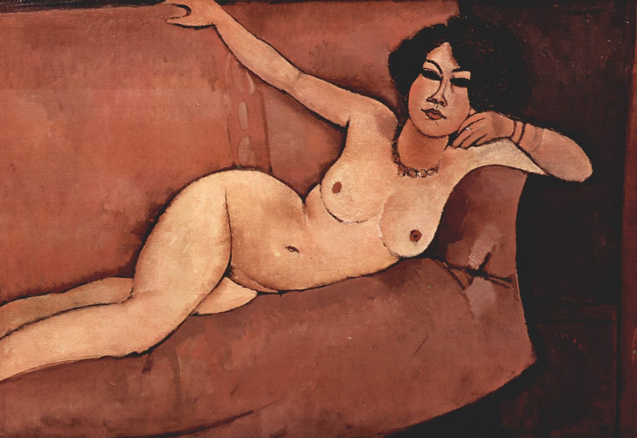 Naakt op Sofa (Almaiisa) door Amedeo Modigliani