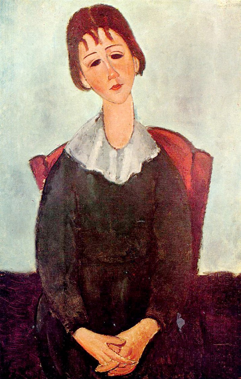 Meisje in het zwart, 1918 door Amedeo Modigliani