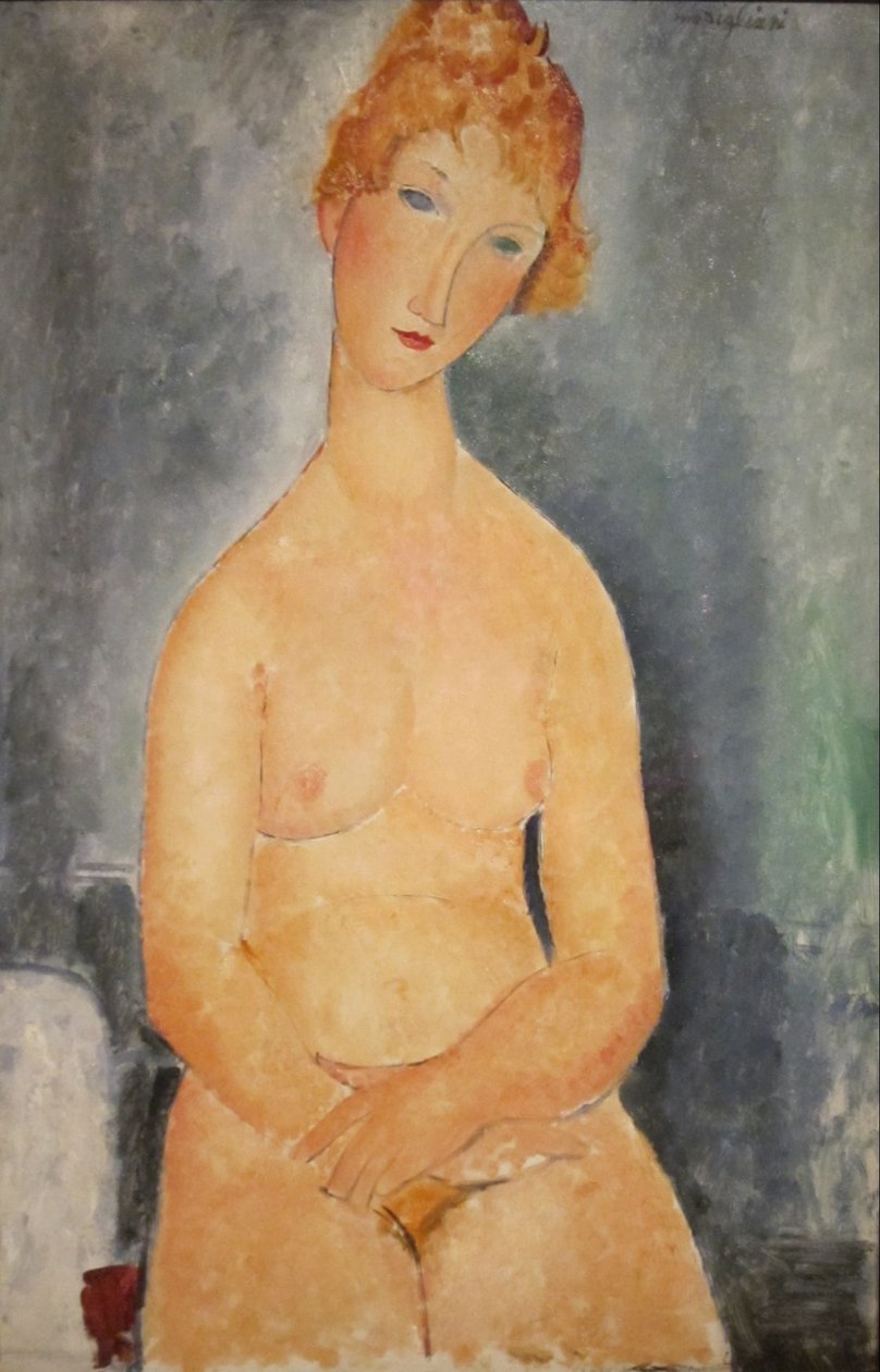 Zittende naakt door Amedeo Modigliani