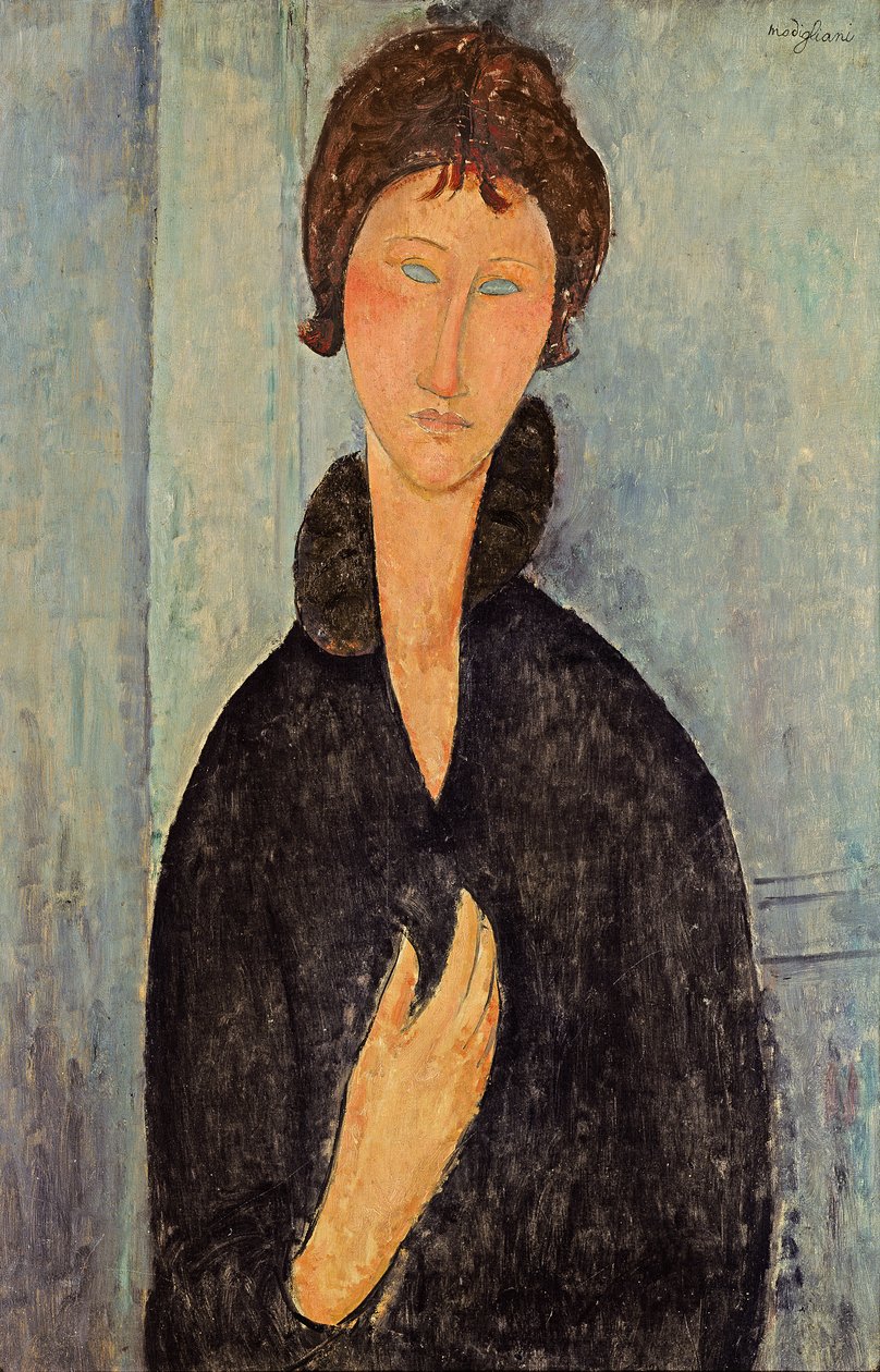 Vrouw met Blauwe Ogen, ca. 1918 door Amedeo Modigliani