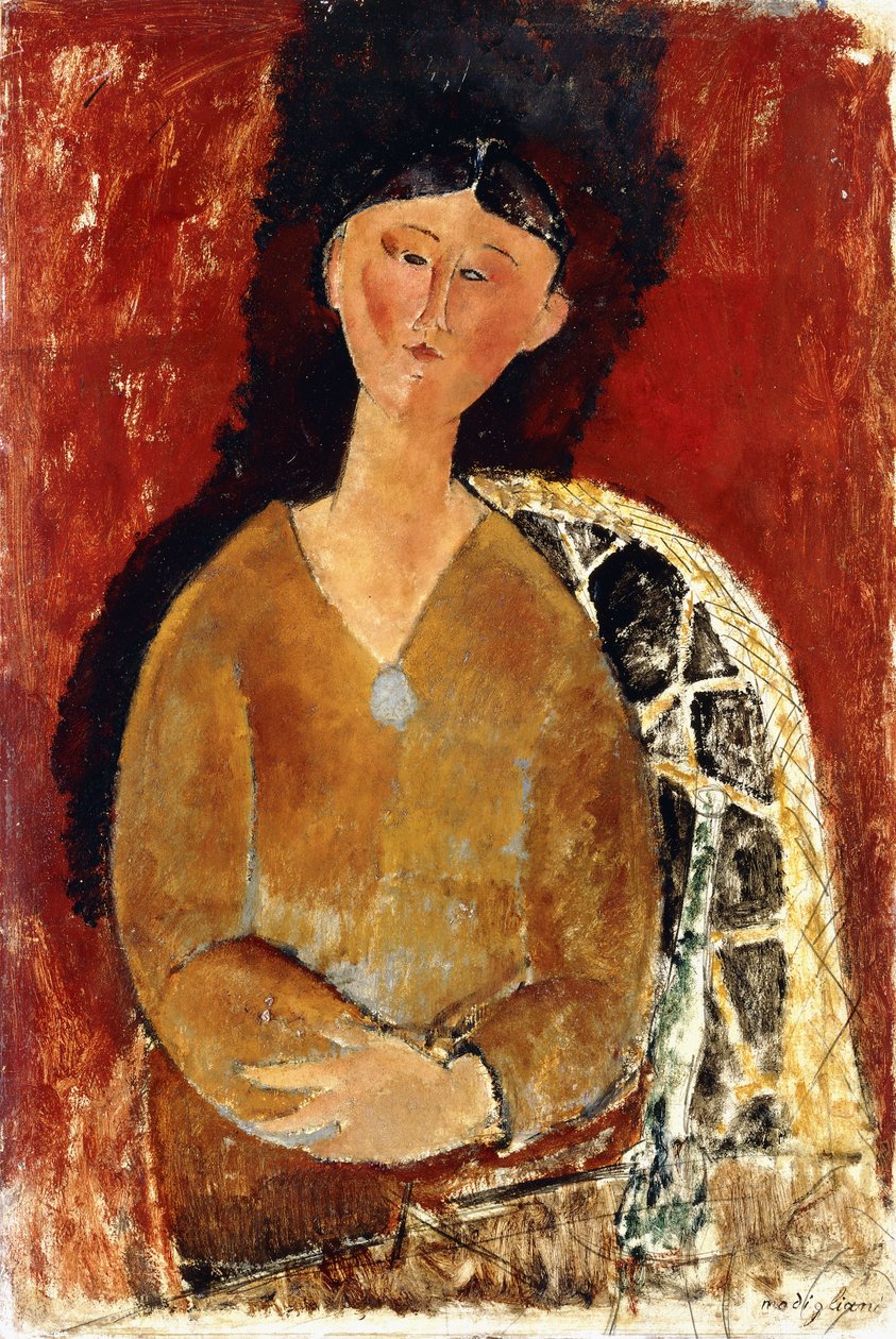 Beatrice Hastings zittend door Amedeo Modigliani