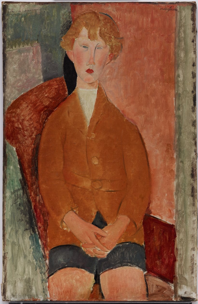 Jongen in korte broek door Amedeo Modigliani