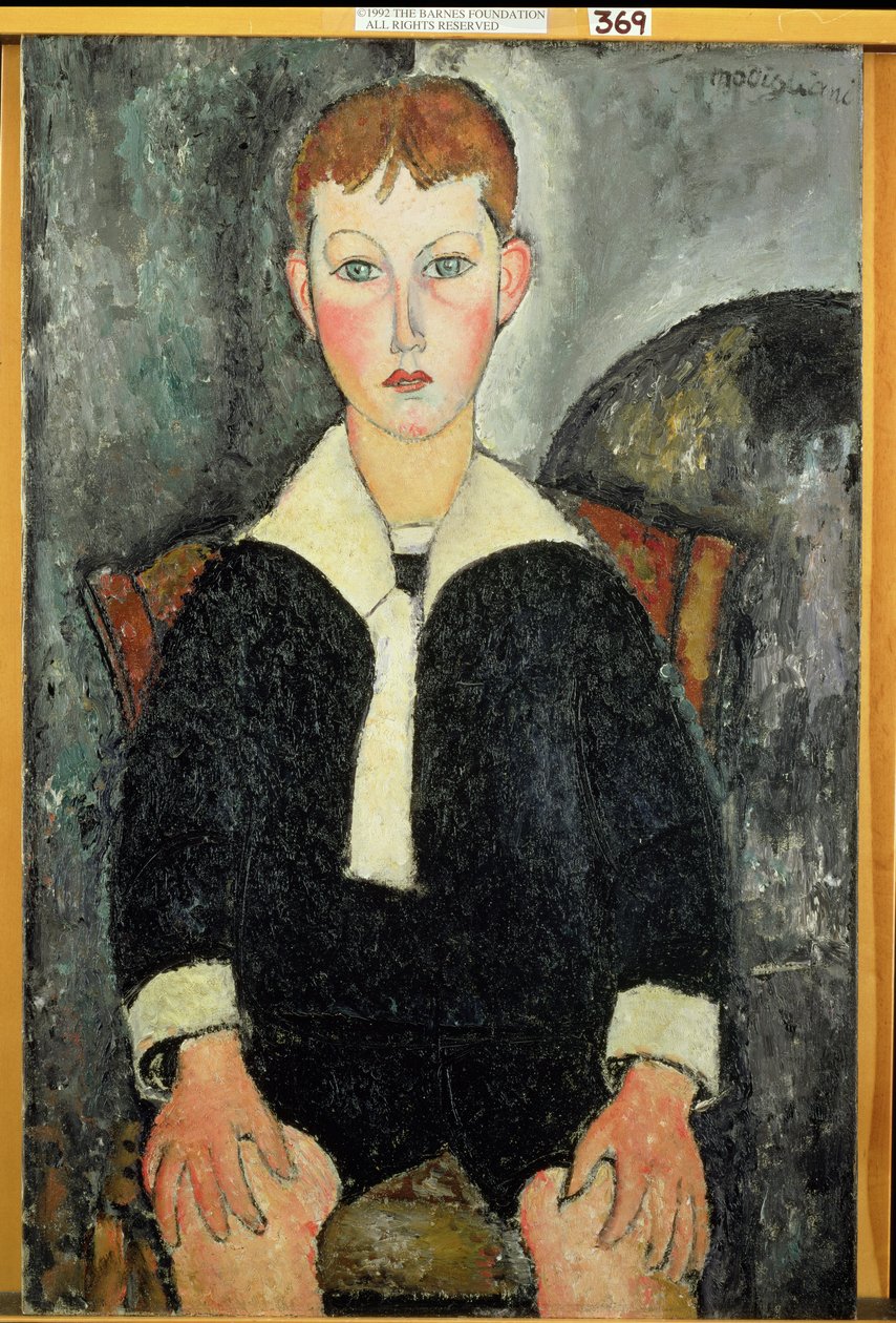 Jongen in een matrozenpak door Amedeo Modigliani