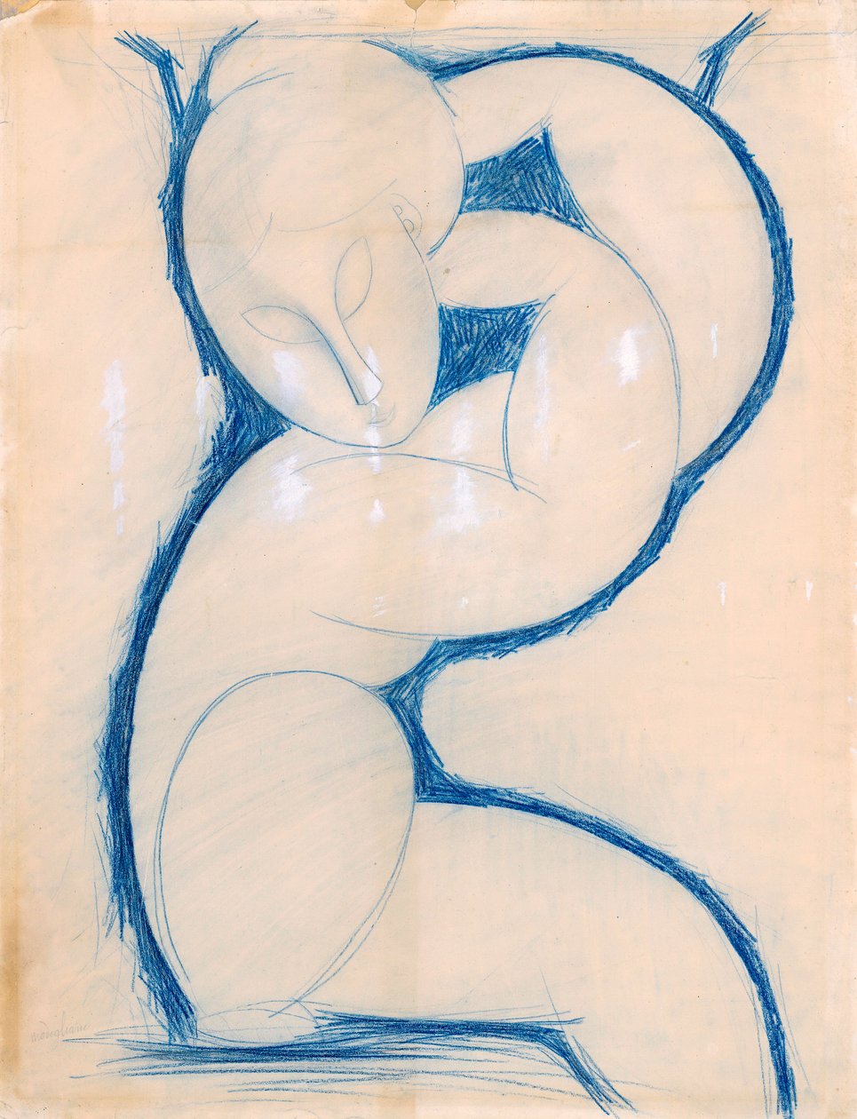 Kariatide, 1913-1915 door Amedeo Modigliani