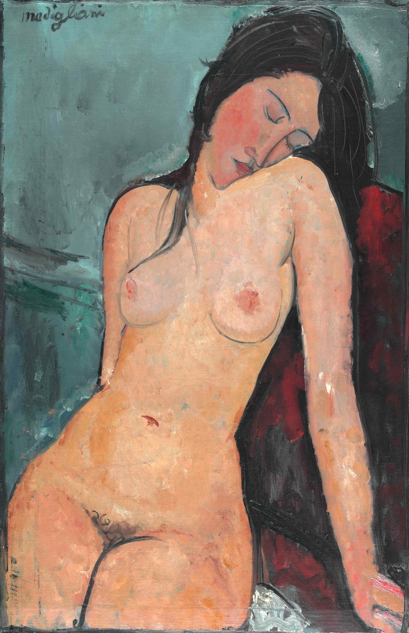 Vrouwelijk naakt, c. 1916 door Amedeo Modigliani