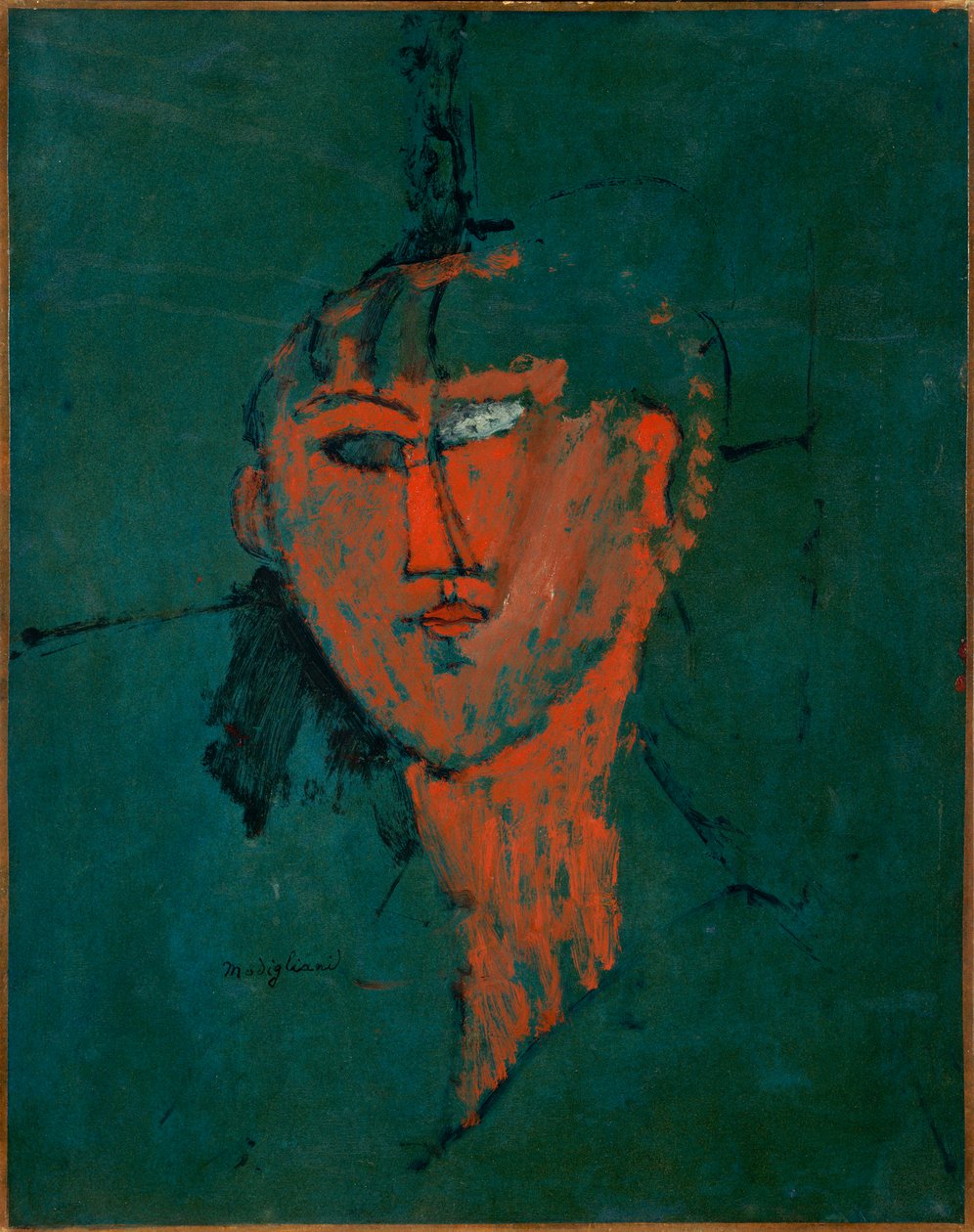 Frans: Tête rouge door Amedeo Modigliani
