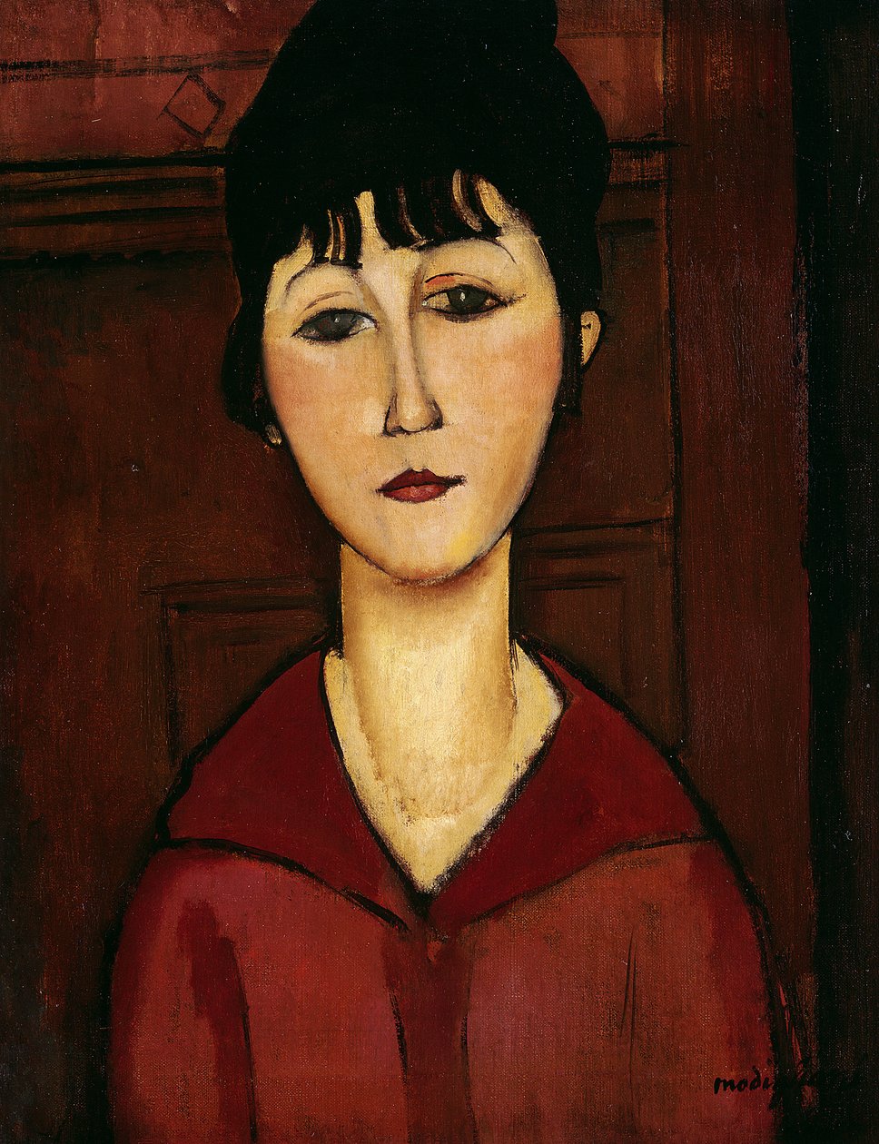 Hoofd van een Jong Meisje door Amedeo Modigliani