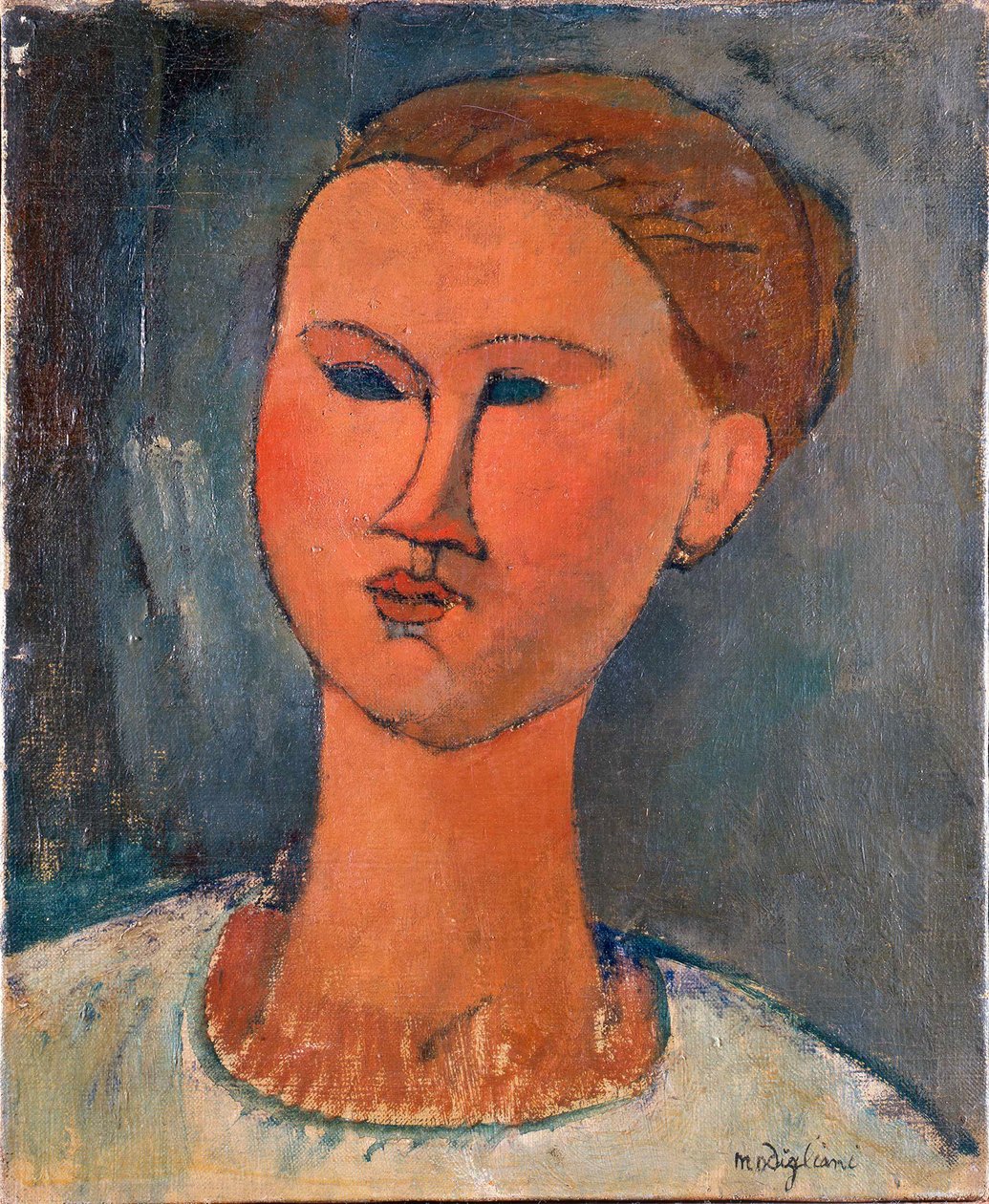 Hoofd van een jonge vrouw door Amedeo Modigliani