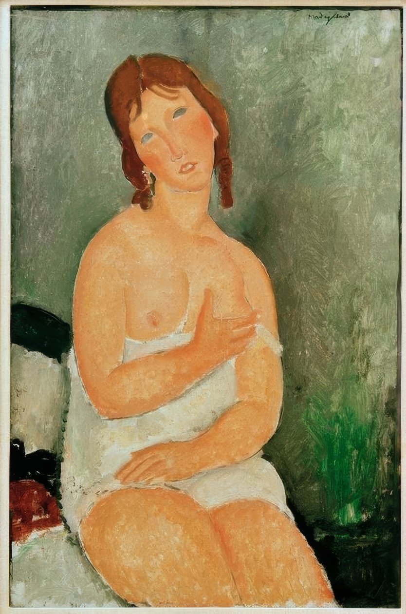 Zittende jonge vrouw door Amedeo Modigliani