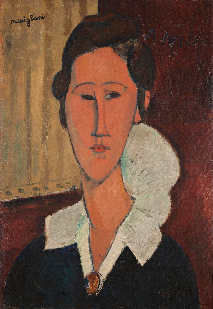 Portret van Anna Zborowska door Amedeo Modigliani