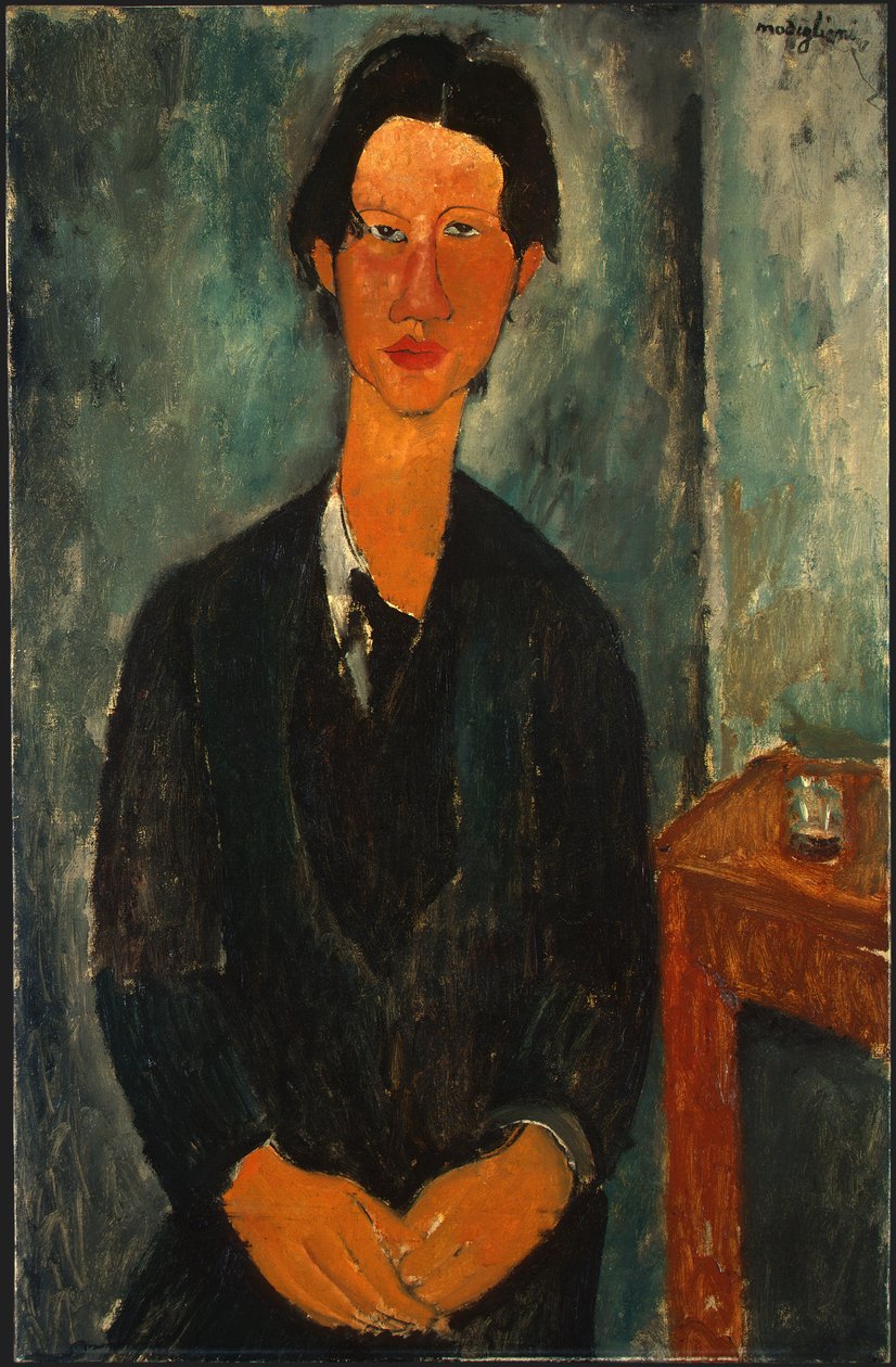 Portret van Chaïm Soutine 1893-1943 door Amedeo Modigliani