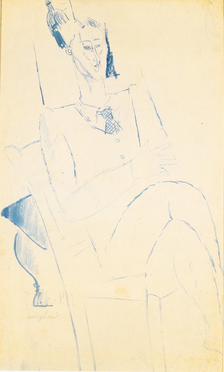 Portret van Jean Cocteau, ca. 1916 door Amedeo Modigliani