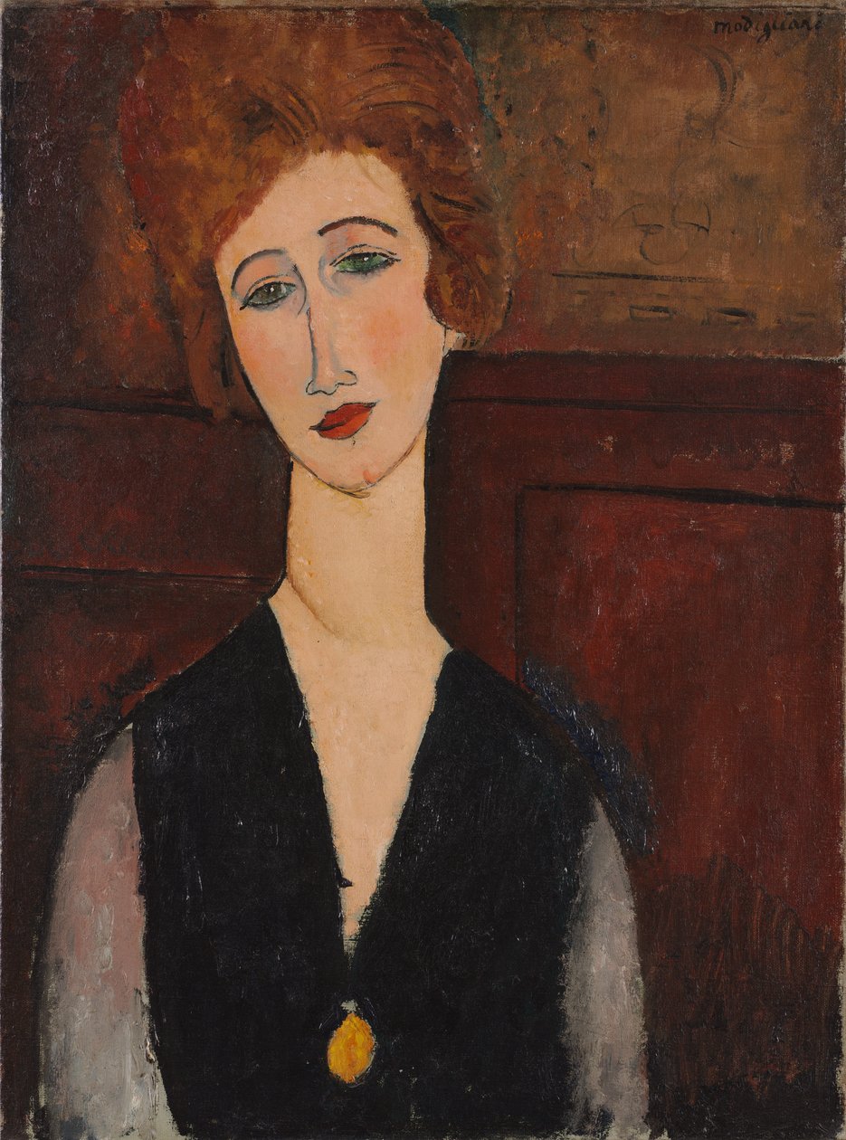 Portret van een vrouw door Amedeo Modigliani