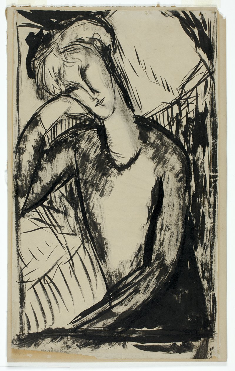 Portret van een jonge vrouw door Amedeo Modigliani