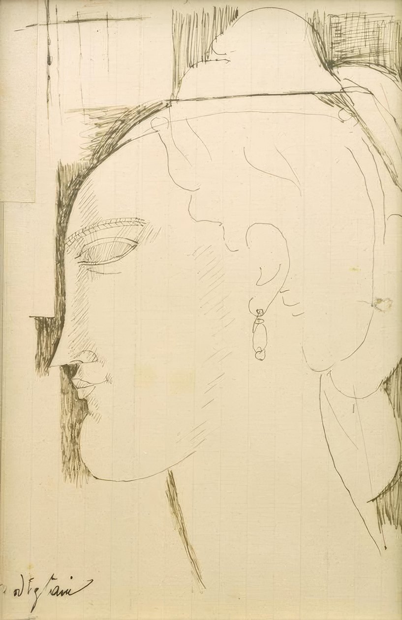 Vrouwenhoofd door Amedeo Modigliani