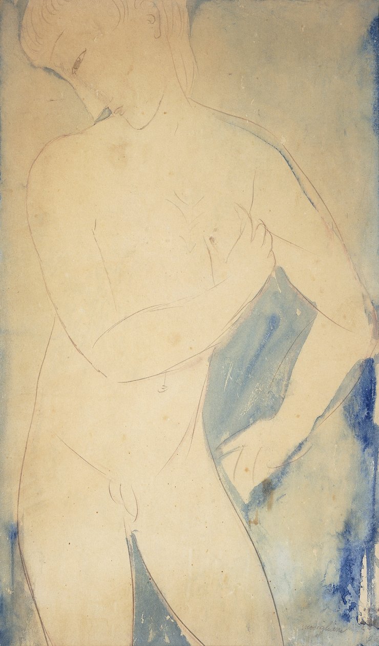 Jonge Naakte Jongen door Amedeo Modigliani
