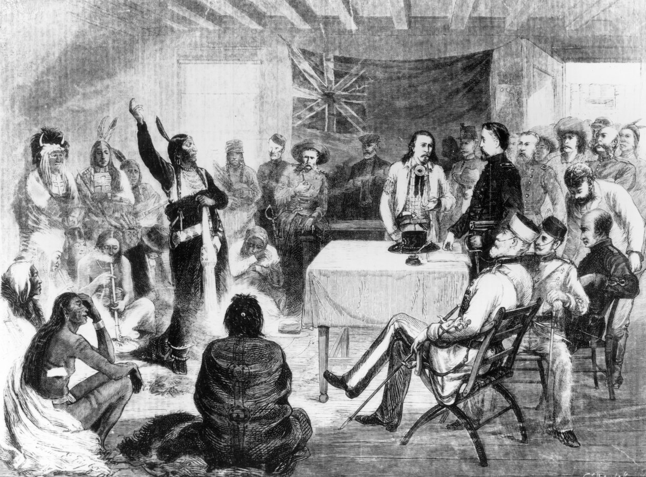 Sitting Bull Raad, 1877 door American School