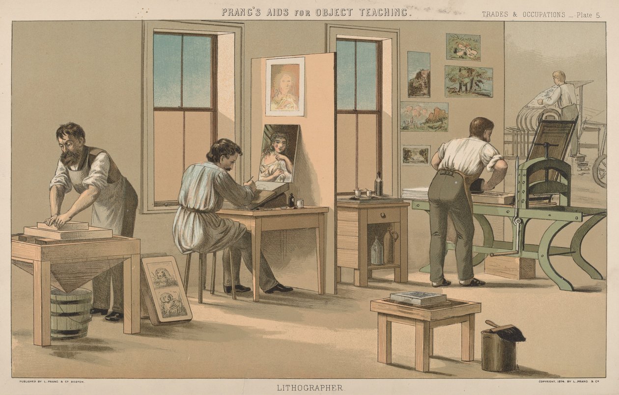 Lithograaf door American 19th Century
