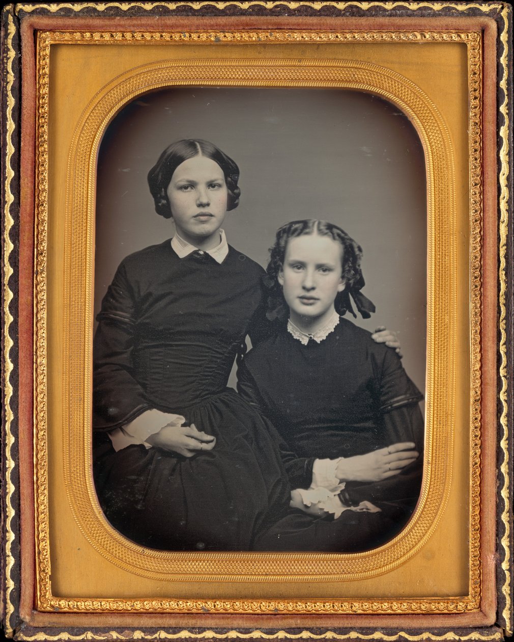 Portret van Twee Meisjes door American 19th Century
