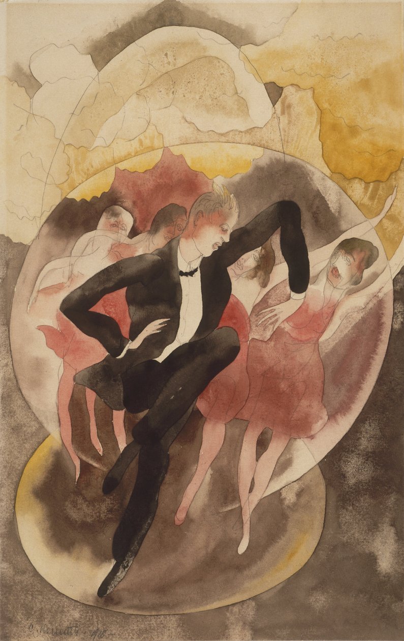 In Vaudeville (danseres met koor) door American Charles Demuth