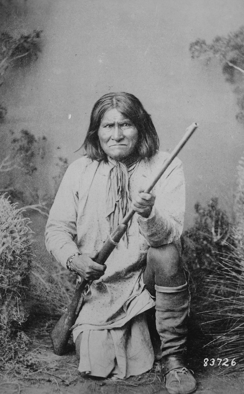 Geronimo met een geweer, 1884 door American Photographer
