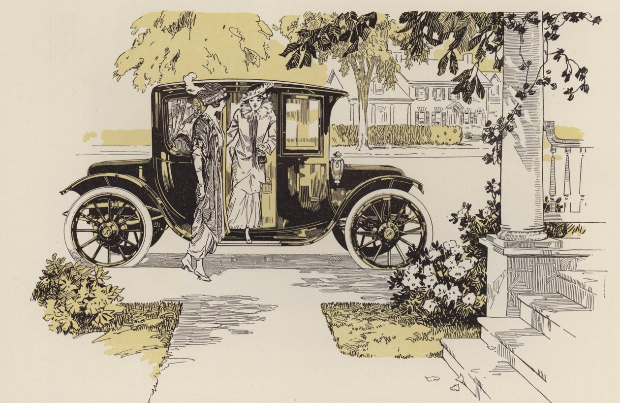Automobiellijnillustraties, voor WO1 (litho) door American School