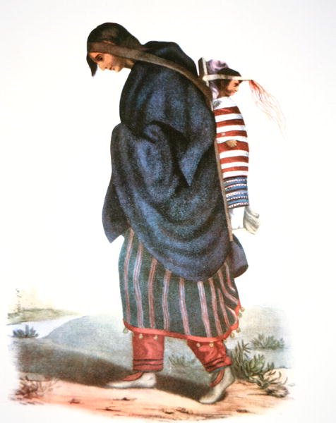 Chippewa moeder en baby, c.1821 door American School