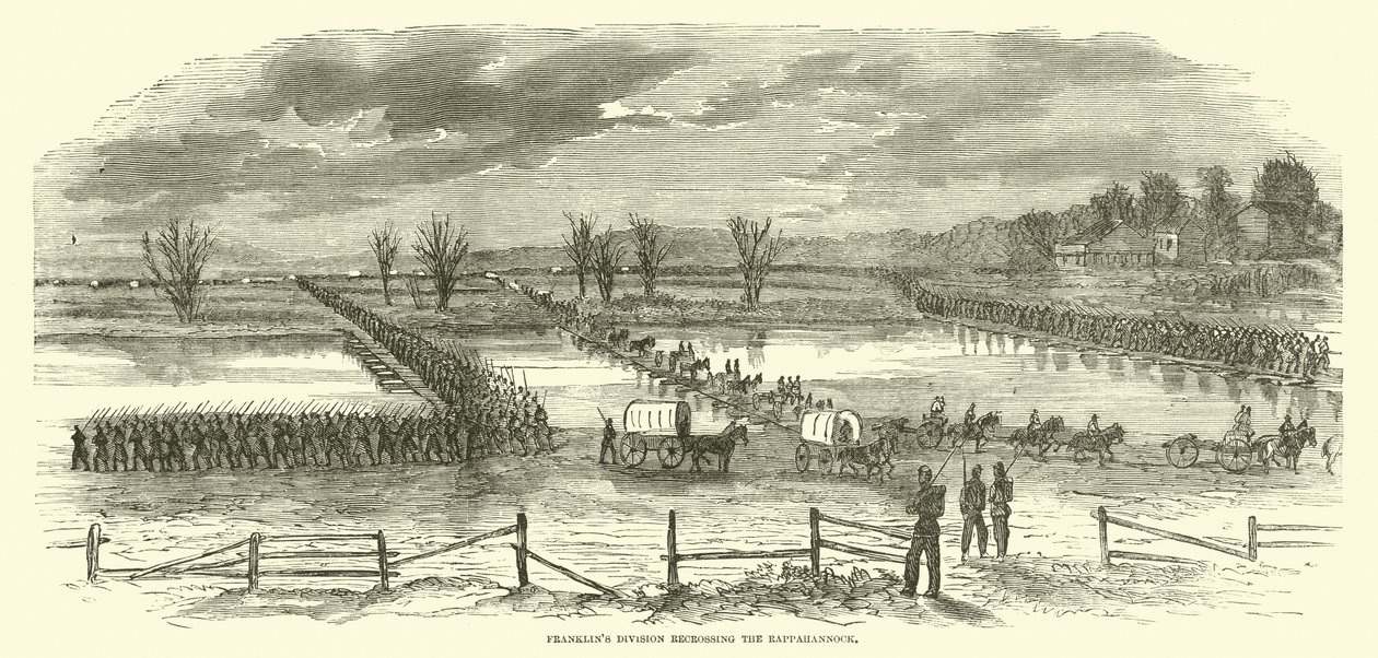 Franklins divisie steekt de Rappahannock opnieuw over, december 1862 door American School