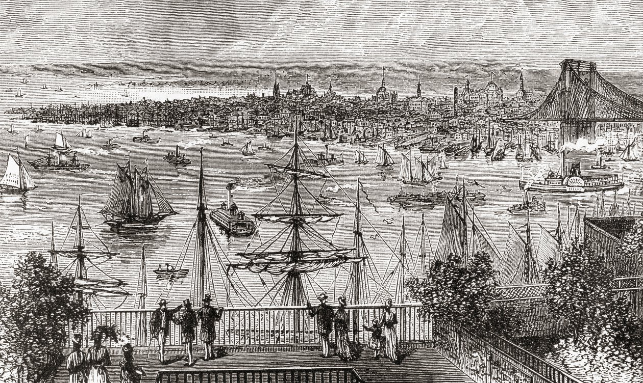 New York in de 19e eeuw door American School