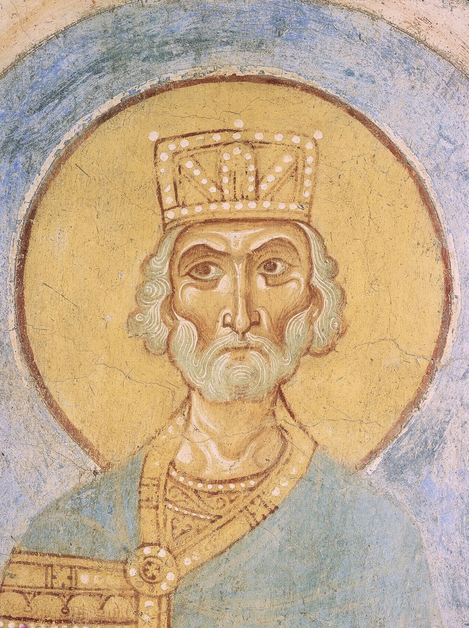 Koning David, 12e eeuw door Ancient Russian frescos