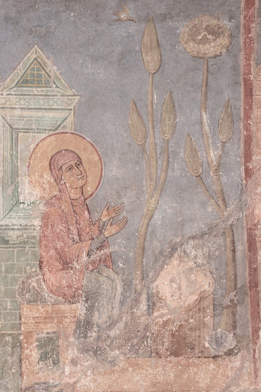 Sint Anna biddend, 12e eeuw door Ancient Russian frescos