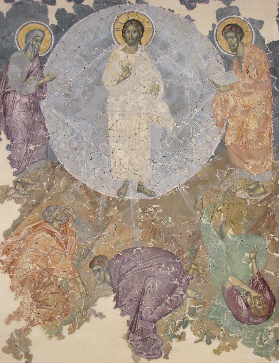 De Transfiguratie van Jezus, ca. 1380 door Ancient Russian frescos