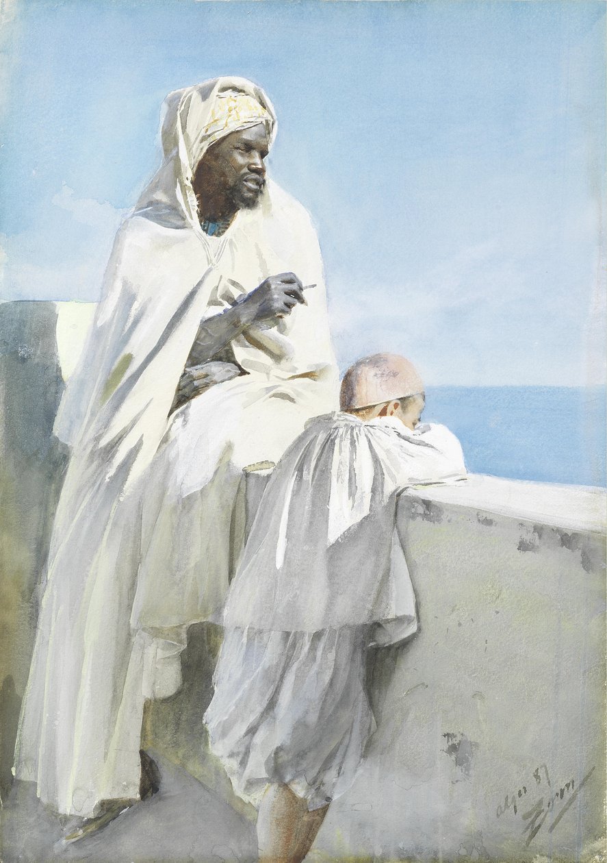 Man en jongen in Algiers door Anders Leonard Zorn