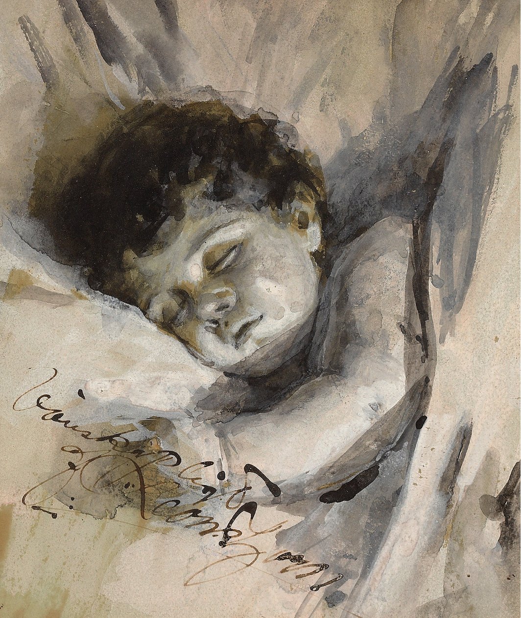 Slapend Kind door Anders Leonard Zorn