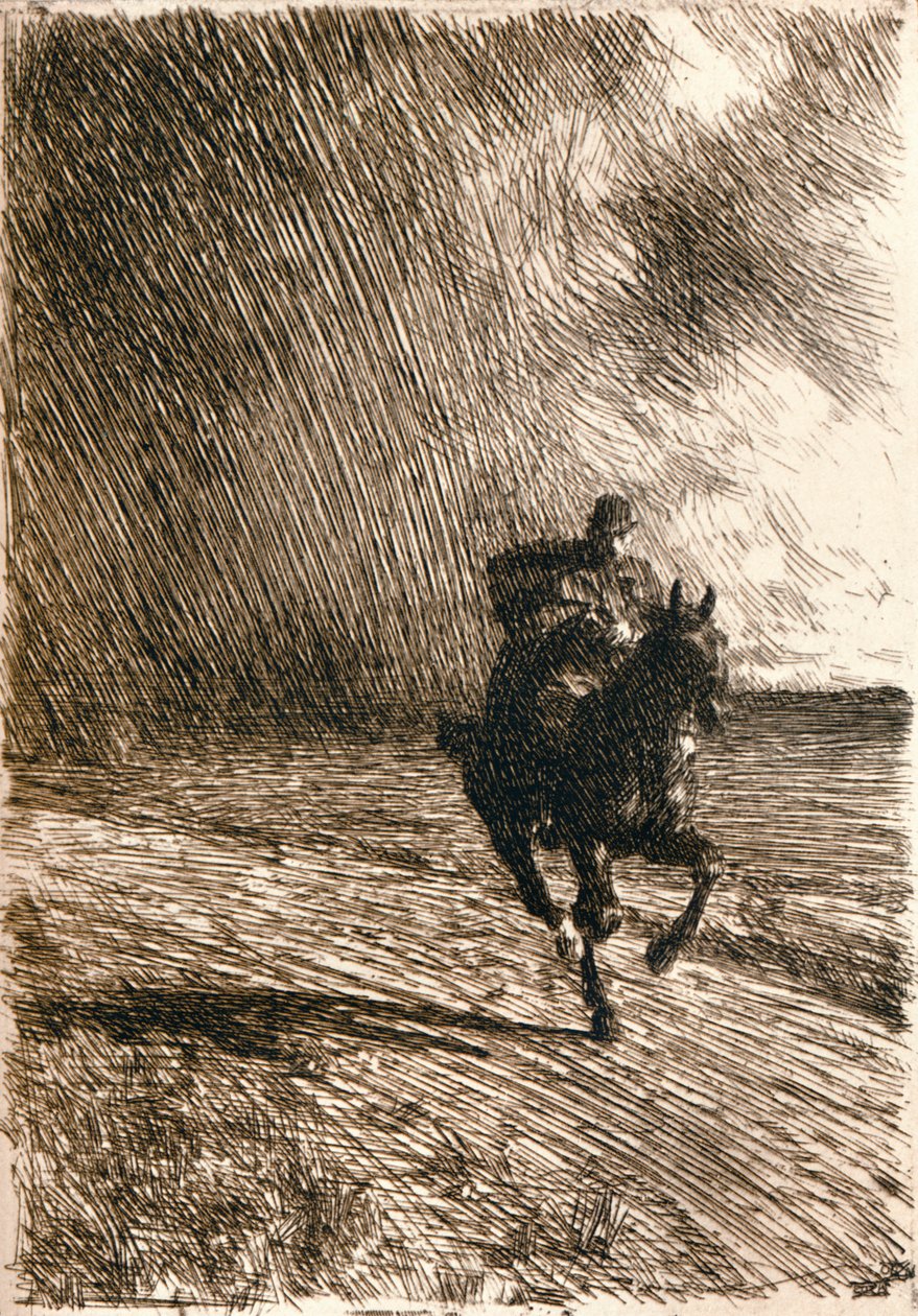 De storm, 1891 door Anders Leonard Zorn