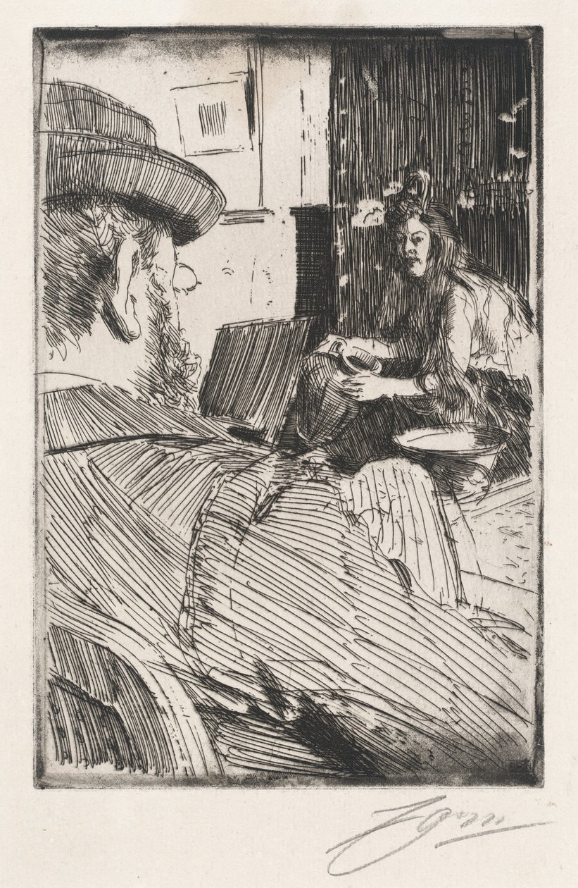 Albert Besnard en Zijn Model door Anders Leonard Zorn