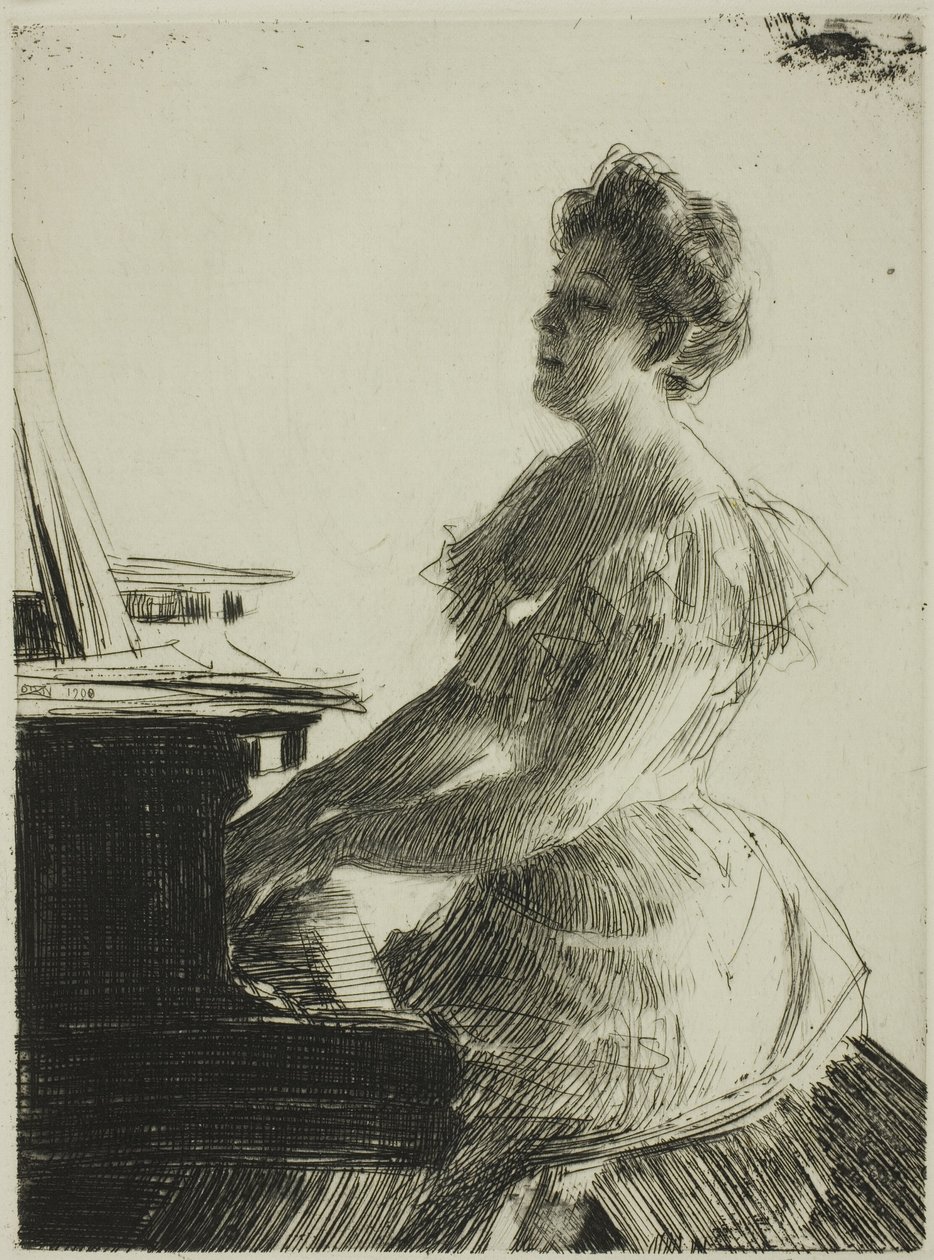 Aan de piano door Anders Leonard Zorn