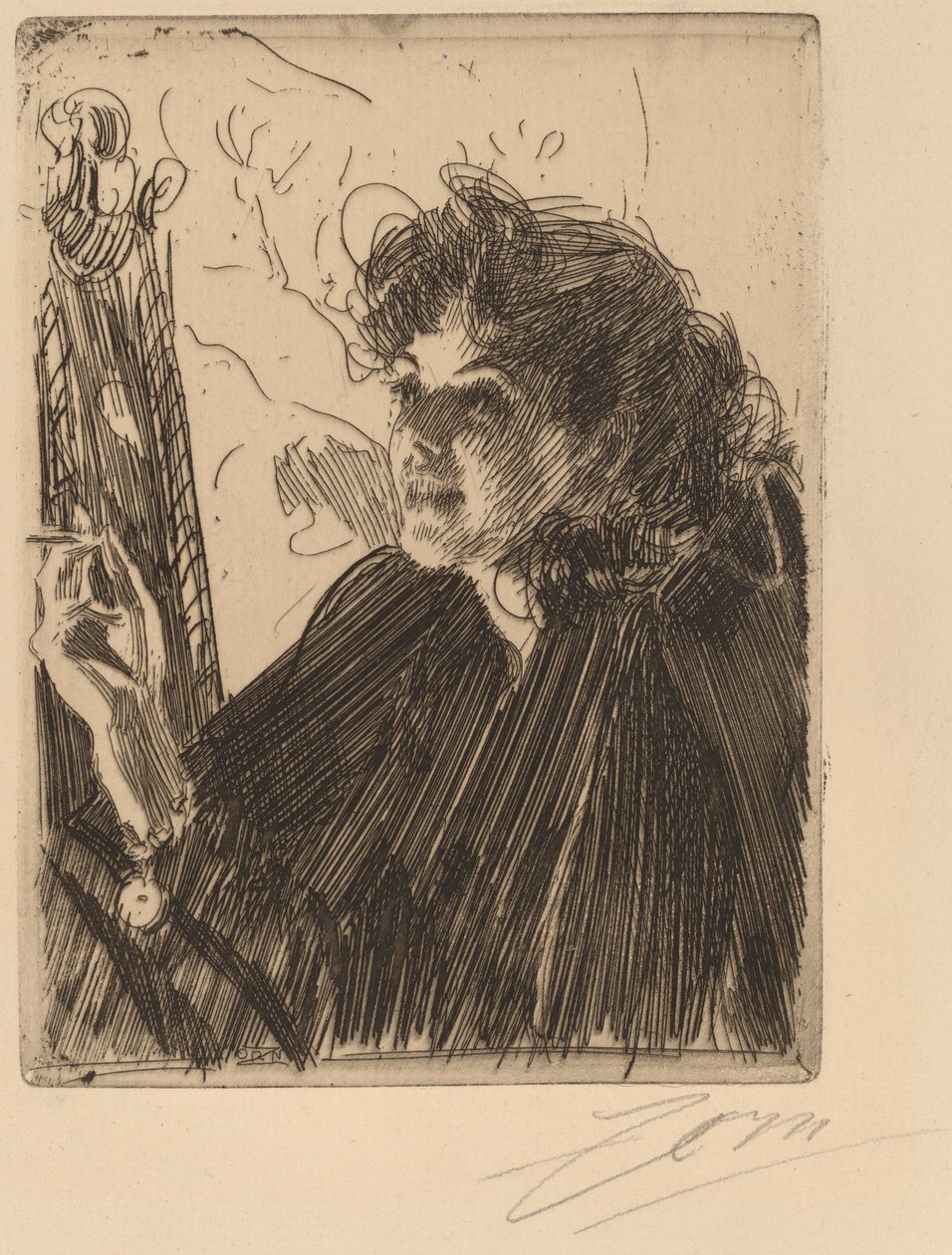 Meisje met Sigaret door Anders Leonard Zorn