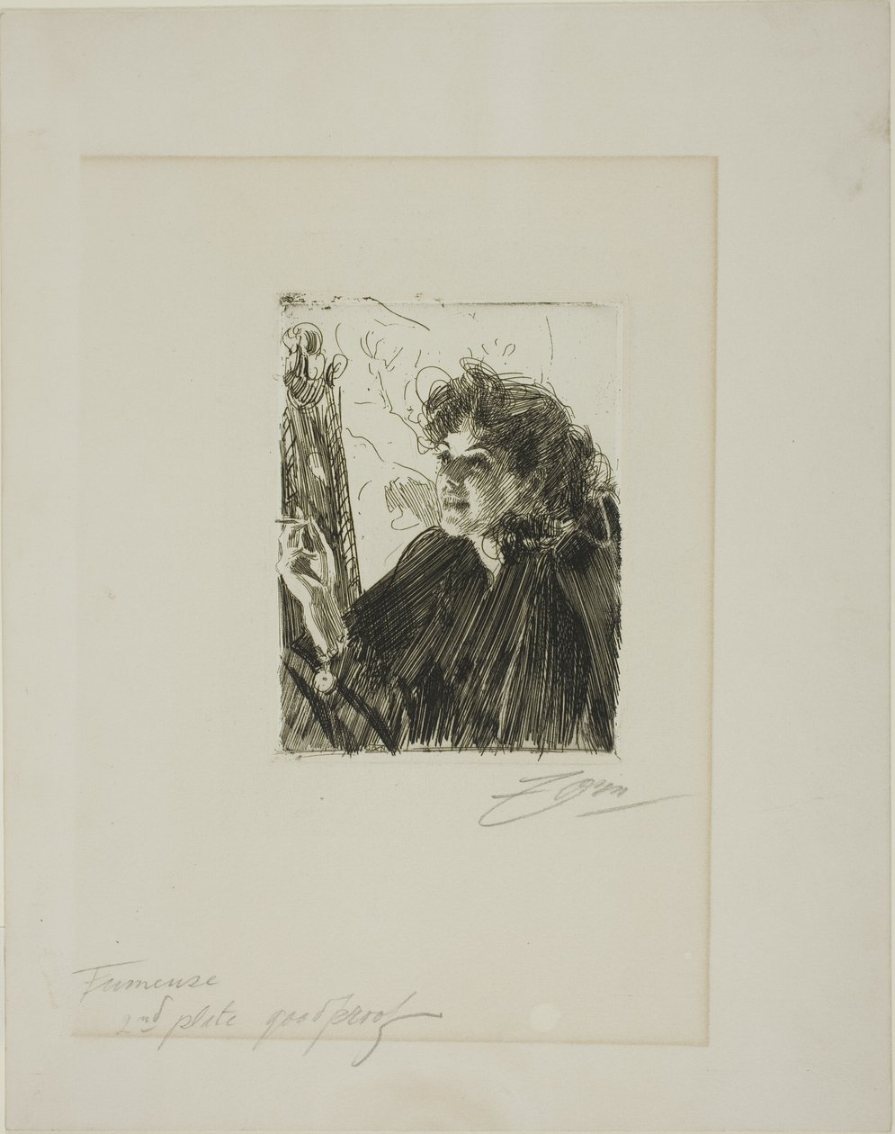 Meisje met een Sigaret II door Anders Leonard Zorn