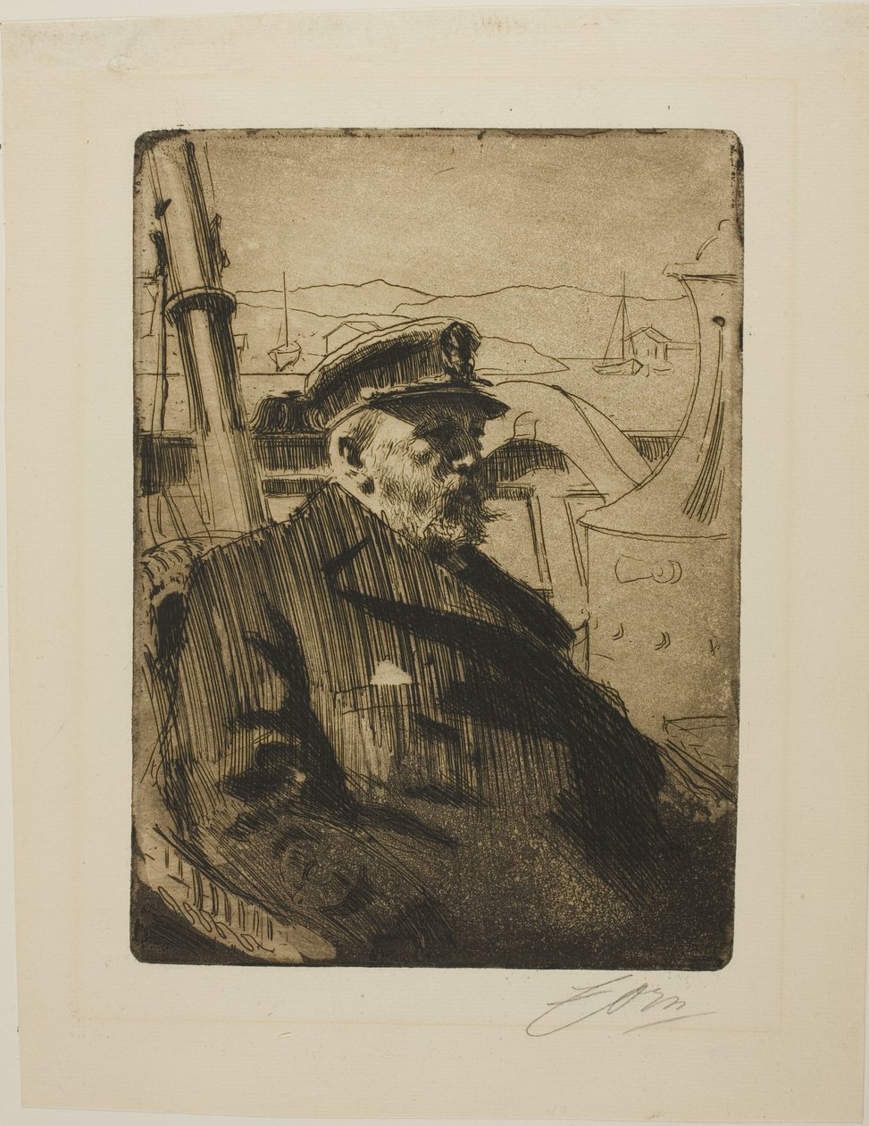 Koning Oscar II (Tweede plaat) door Anders Leonard Zorn