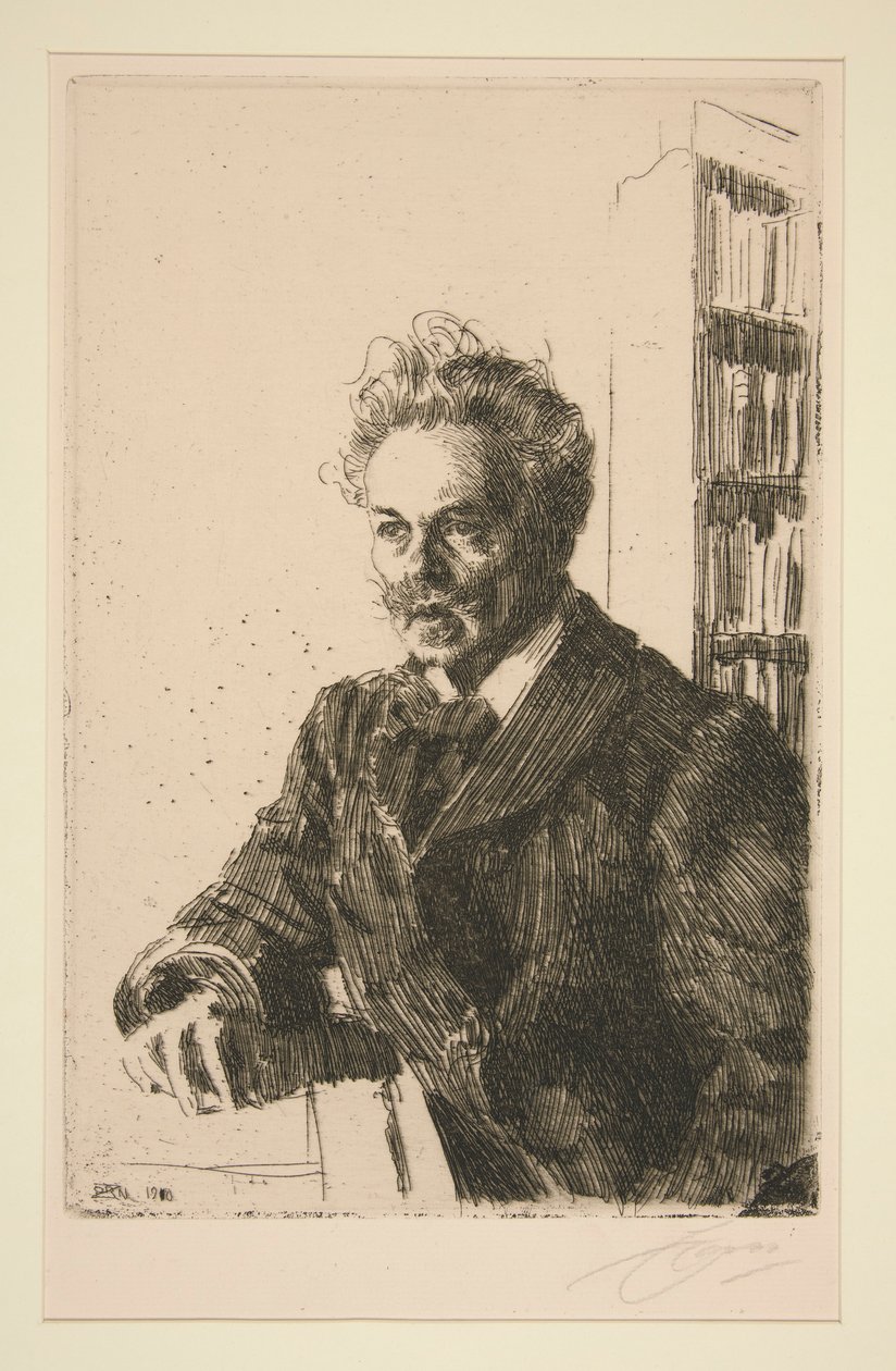 Portret van A. Strindberg door Anders Leonard Zorn