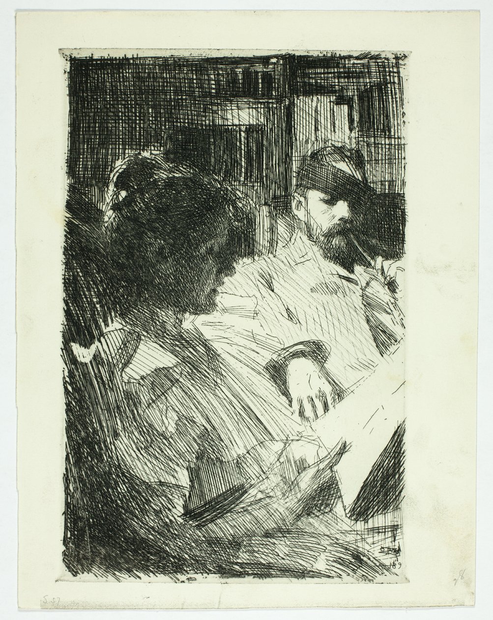 Lezen (dhr. en mevr. Ch. Deering) door Anders Leonard Zorn