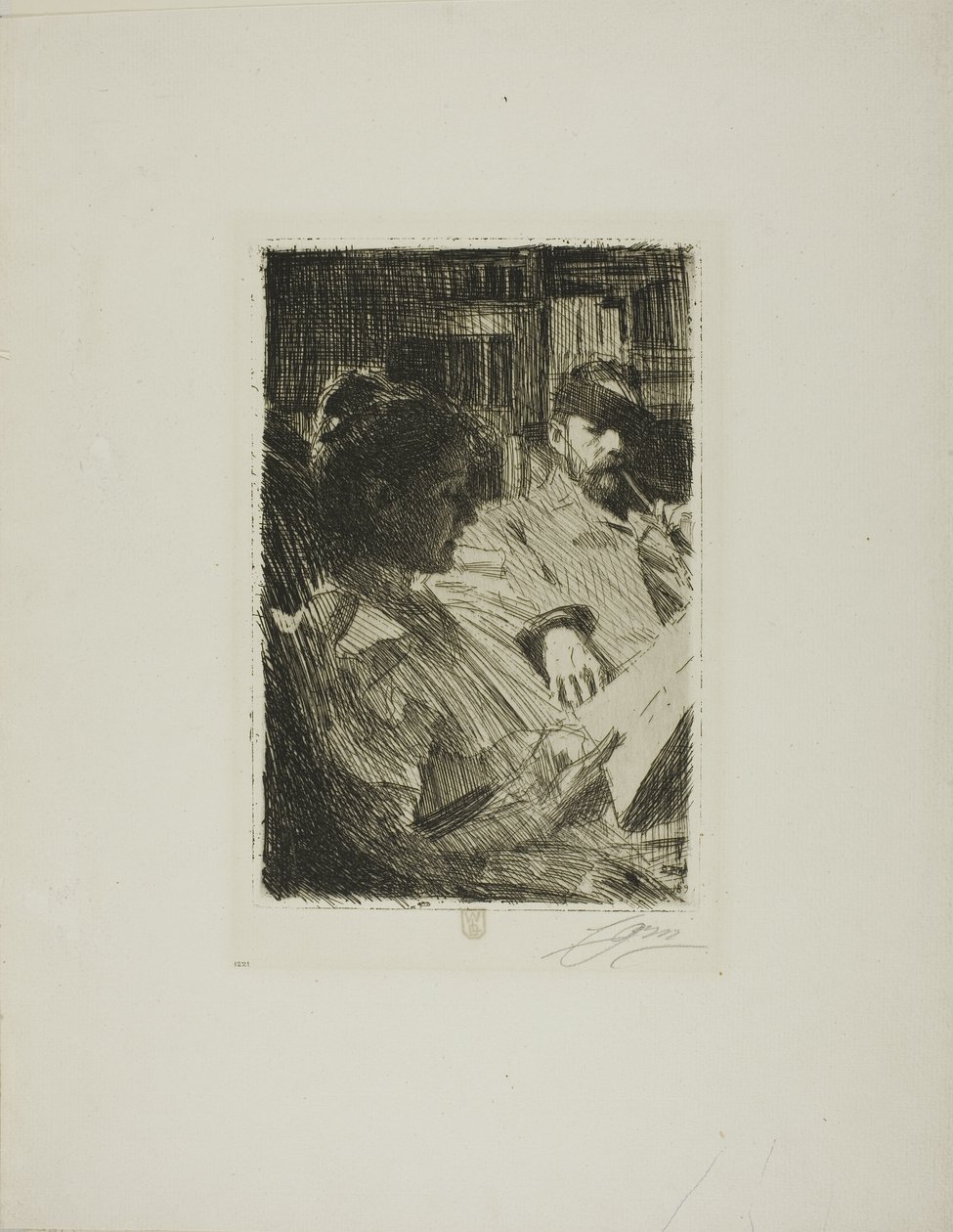 Lezen (Dhr. en Mevr. Ch. Deering) door Anders Leonard Zorn