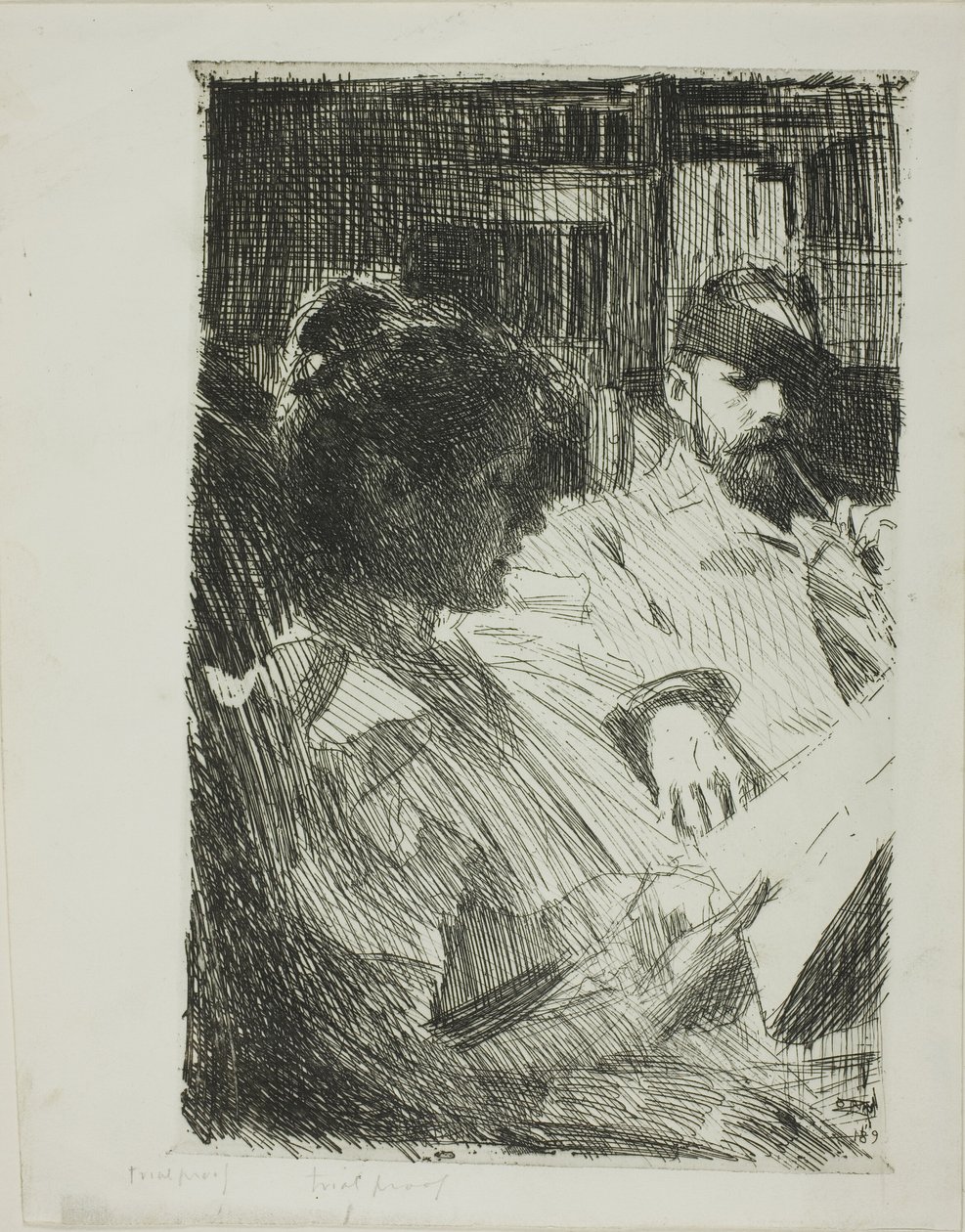 Lezen (dhr. en mevr. Ch. Deering) door Anders Leonard Zorn