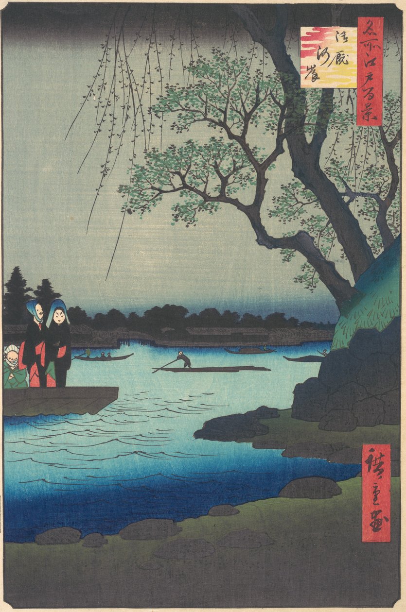 Ommayagashi, Sumida Rivier door Ando Hiroshige