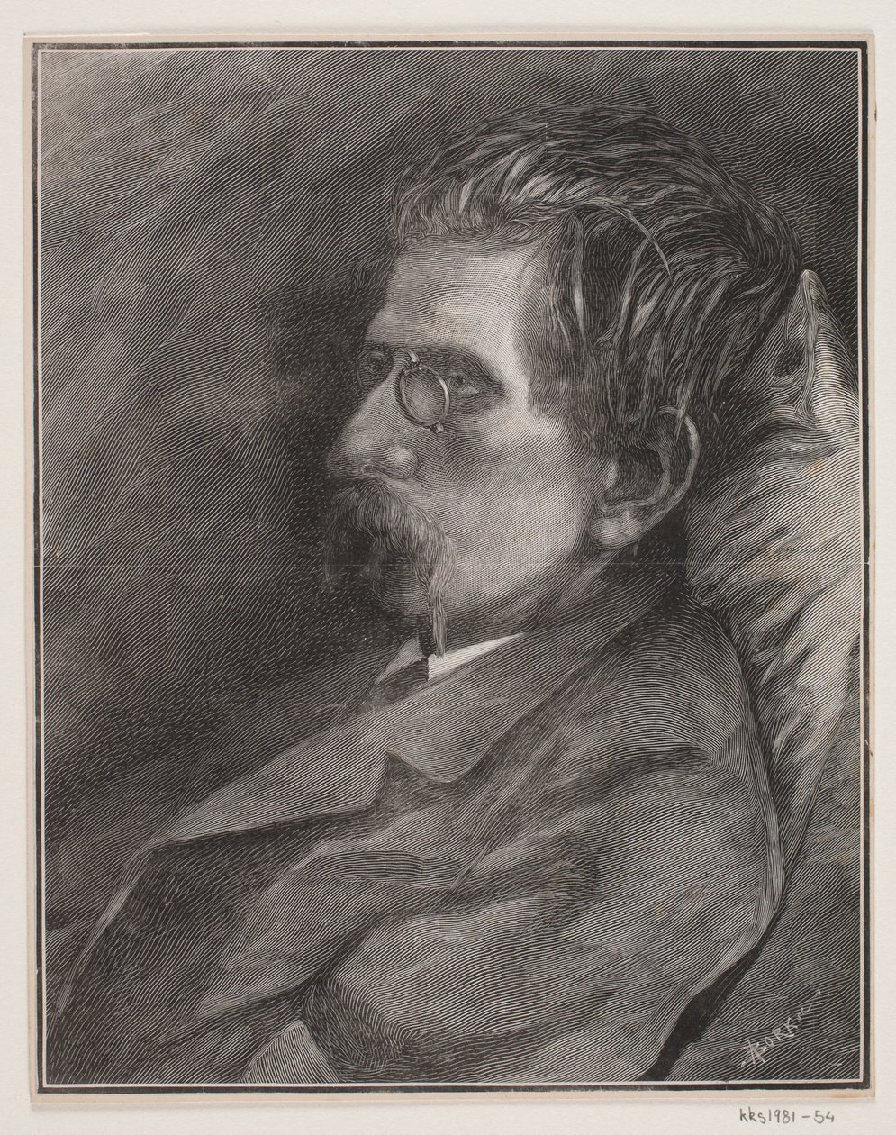 Portret van J.P. Jacobsen door André Bork