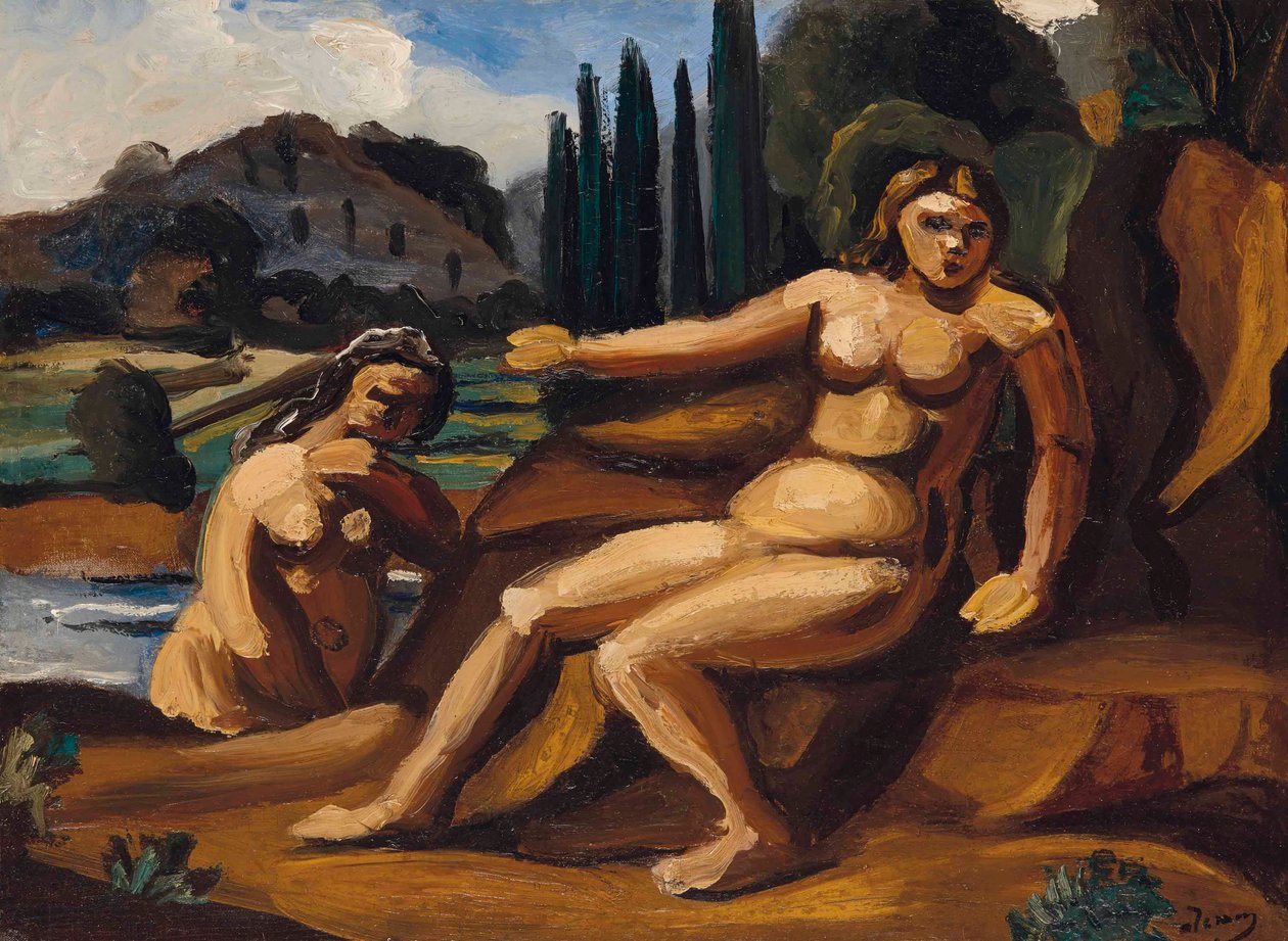 TWEE BADERS IN EEN LANDSCHAP door Andre Derain