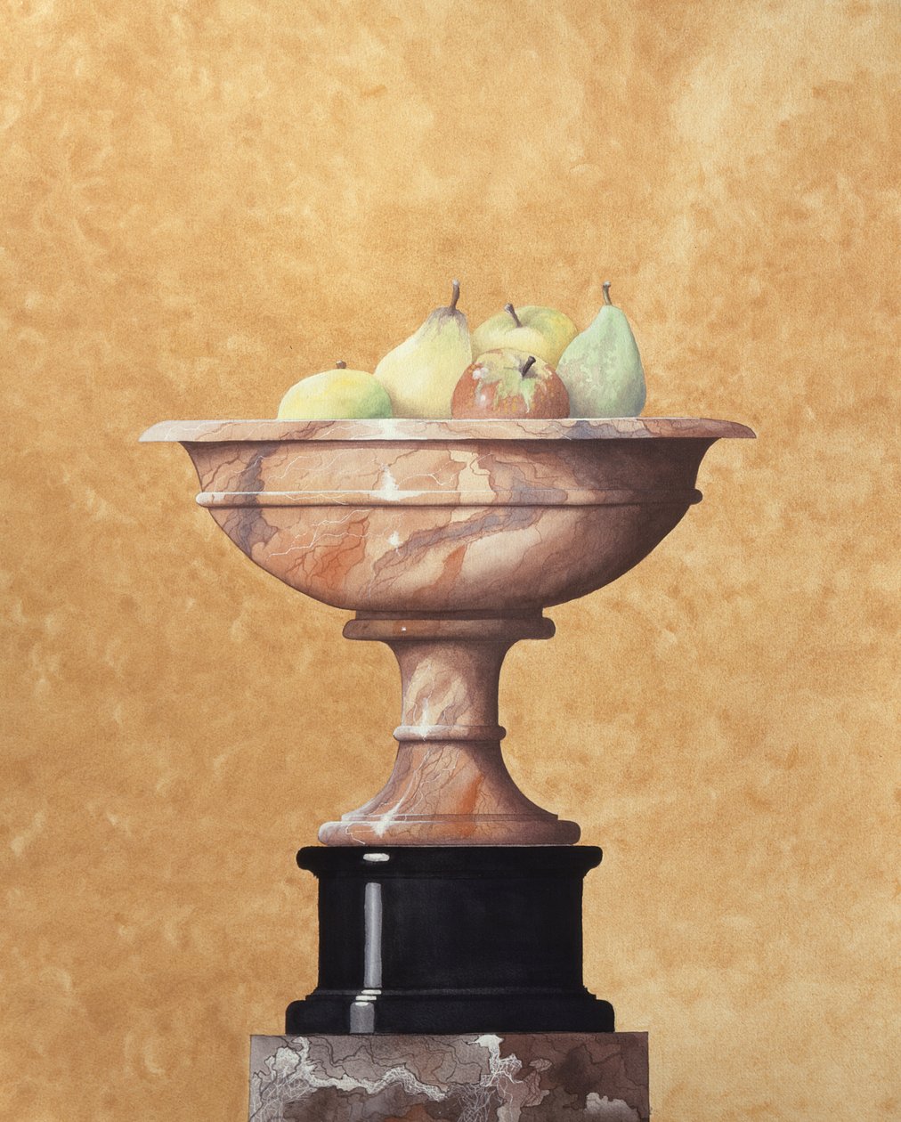 Marmeren vaas met fruit door Andras Kaldor