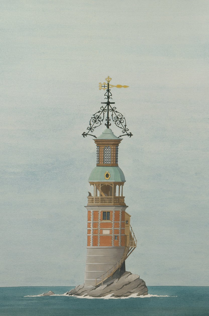 De eerste vuurtoren van Eddystone, Plymouth, Devon door Andras Kaldor
